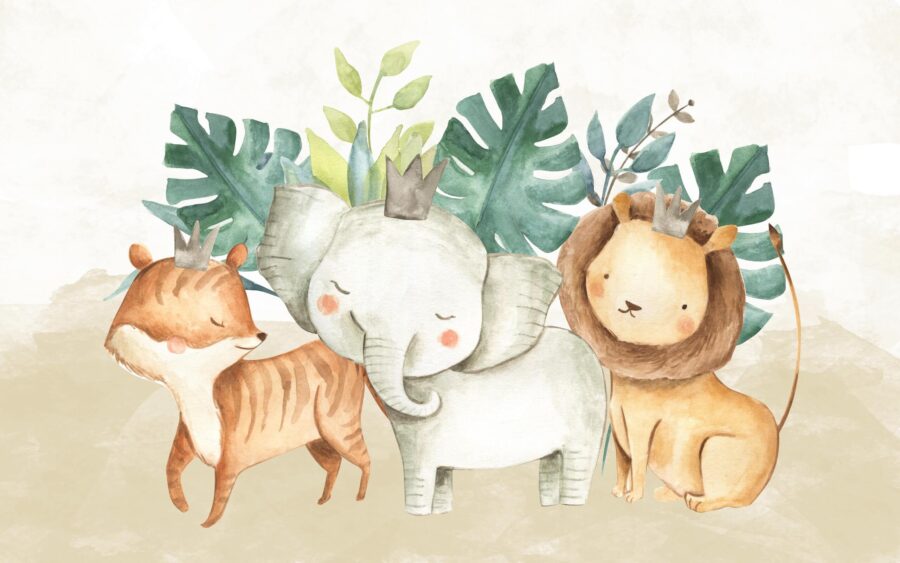 Wall murals Group of animals with crowns - Image 2