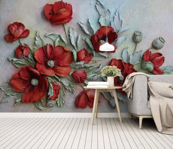 Vibrant red flowers in soft hues Vibrant red flowers in soft hues