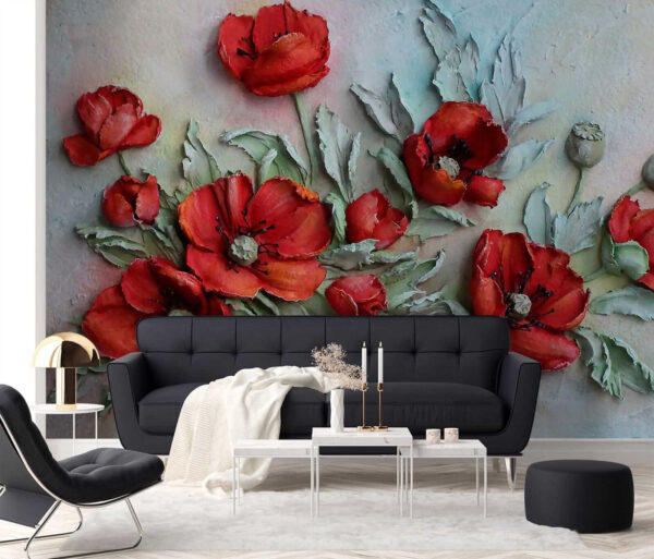 Vibrant red flowers in soft hues Vibrant red flowers in soft hues