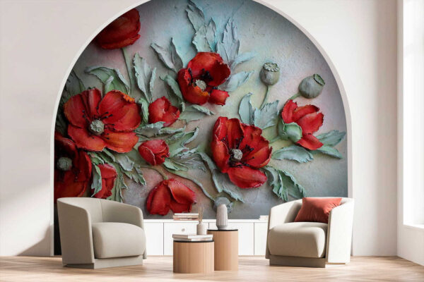 Vibrant red flowers in soft hues Vibrant red flowers in soft hues