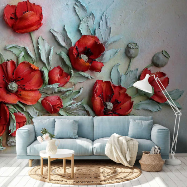 Vibrant red flowers in soft hues Vibrant red flowers in soft hues