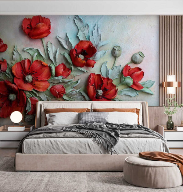 Vibrant red flowers in soft hues Vibrant red flowers in soft hues