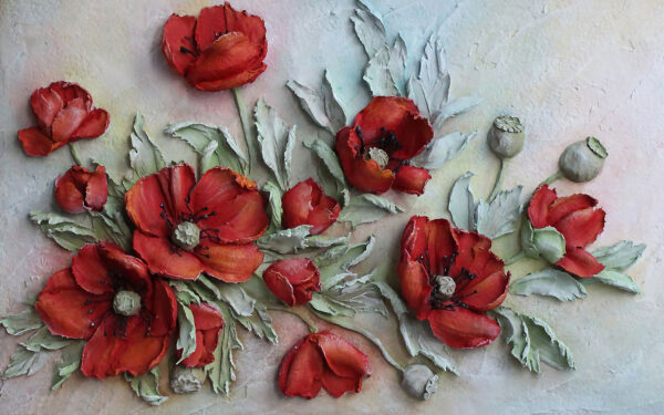 Vibrant red flowers in soft hues Vibrant red flowers in soft hues