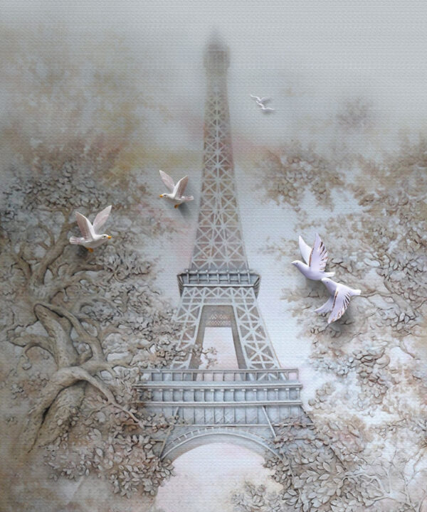 Birds flying over a tower Birds flying over a tower