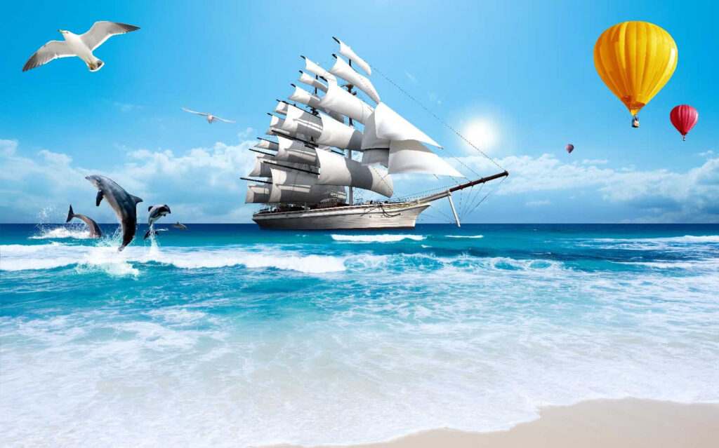 Sailboat in the ocean Sailboat in the ocean