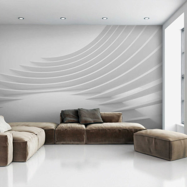 White room with curved lines White room with curved lines