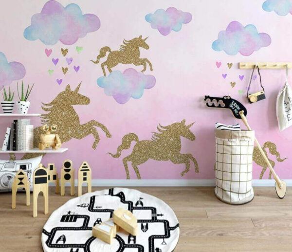 Unicorns and clouds with hearts and hearts Unicorns and clouds with hearts and hearts