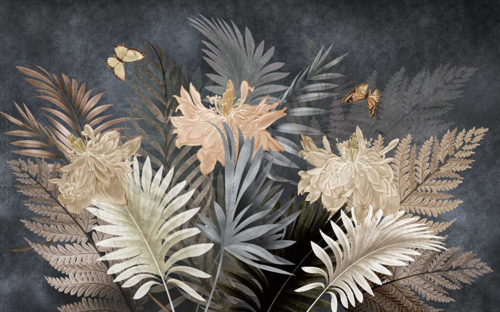 Elegant blooms and delicate butterflies. Elegant blooms and delicate butterflies.