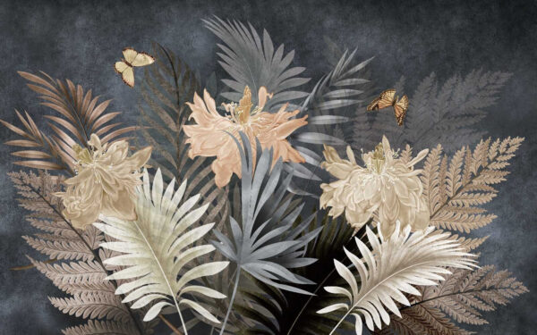 Elegant blooms and delicate butterflies. Elegant blooms and delicate butterflies.