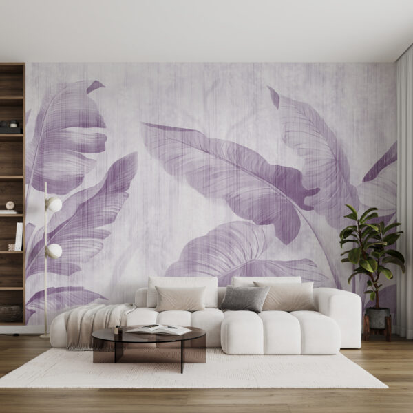 Wall mural Wall mural Elegant foliage in soft lavender tones (SKU: u00299v5)