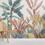 Wall murals Wallpaper with plants and flowers