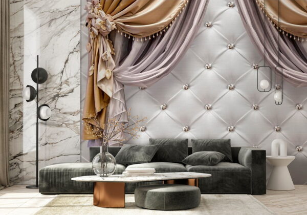 Elegant drapes with decorative accents Elegant drapes with decorative accents