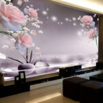 Wall murals Pink flowers and white flowers