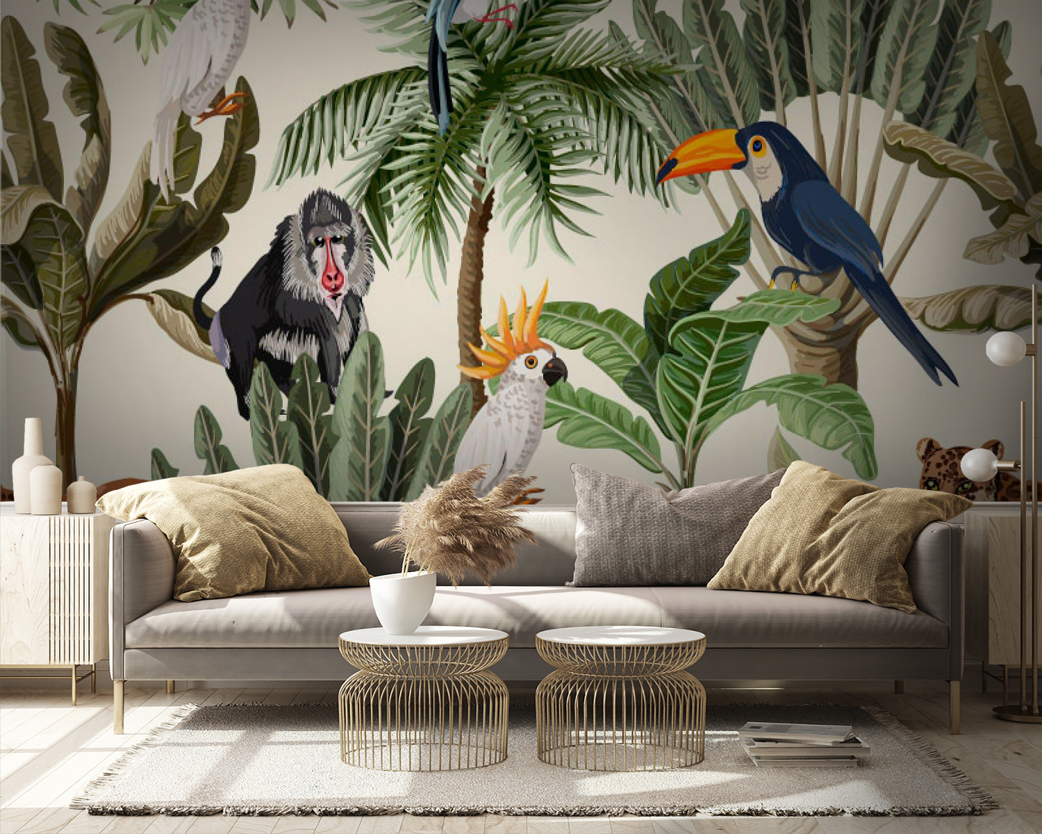 Pattern of tropical plants and birds u01945pig9m - Pattern of tropical plants and birds - tegory