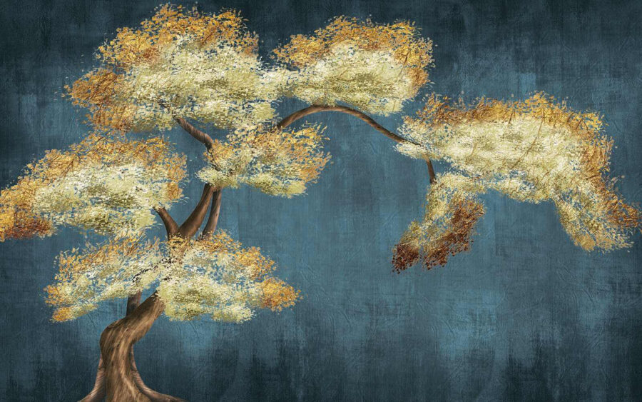 Tree with yellow and white leaves
