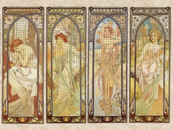 Group of women in art nouveau style Group of women in art nouveau style