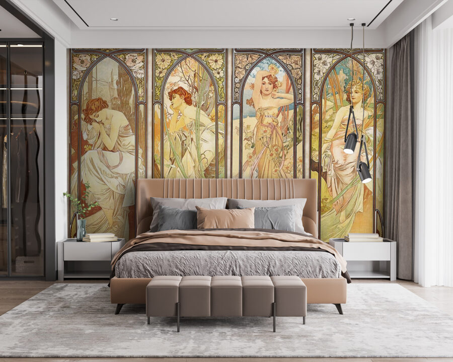 Group of women in art nouveau style