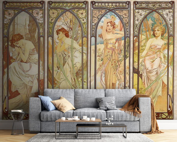 Group of women in art nouveau style Group of women in art nouveau style