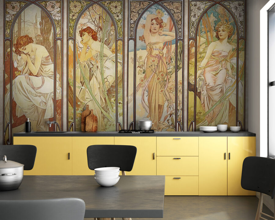 Group of women in art nouveau style