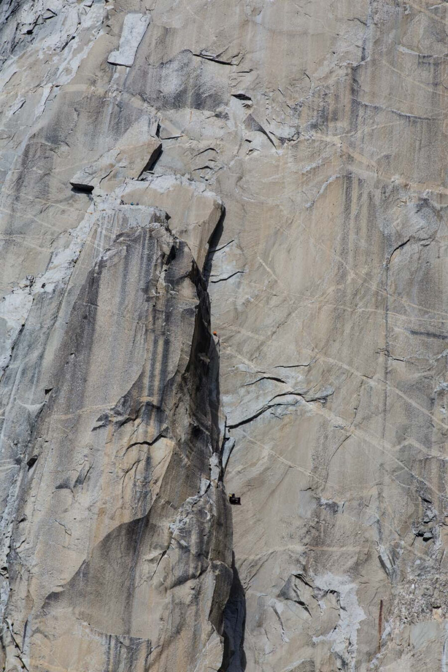 Rock face with a crack