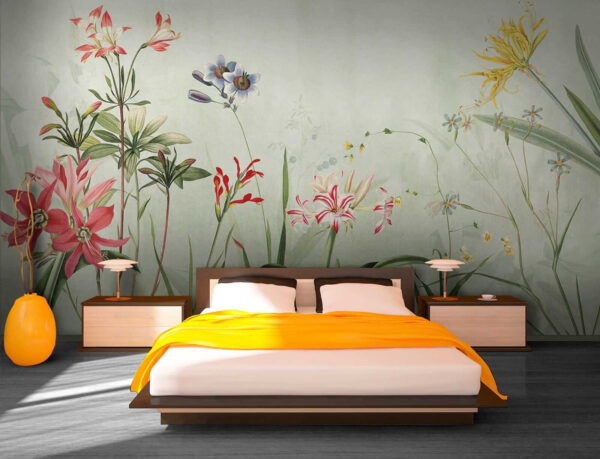 Vibrant flowers in soft green hues. Vibrant flowers in soft green hues.