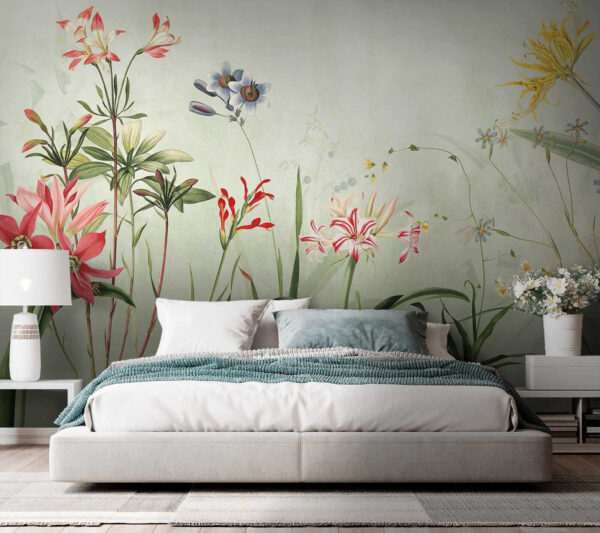 Vibrant flowers in soft green hues. Vibrant flowers in soft green hues.