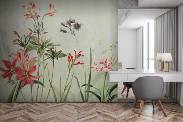 Vibrant flowers in soft green hues. Vibrant flowers in soft green hues.