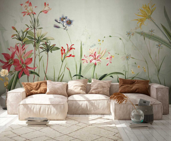 Vibrant flowers in soft green hues. Vibrant flowers in soft green hues.
