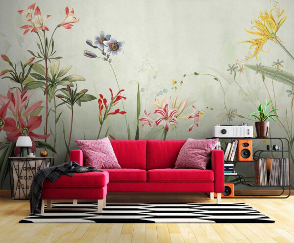 Vibrant flowers in soft green hues. Vibrant flowers in soft green hues.