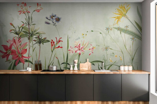 Vibrant flowers in soft green hues. Vibrant flowers in soft green hues.