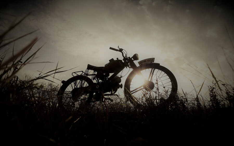 Motorcycle in a field Motorcycle in a field