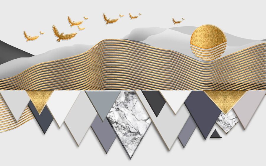 Wallpaper with birds flying in the sky