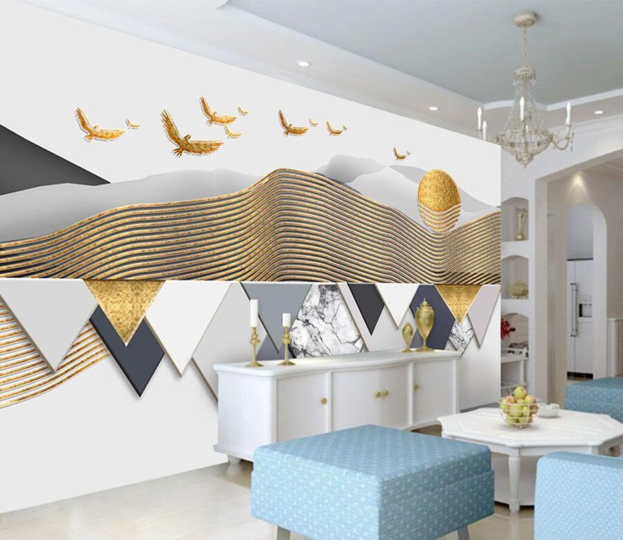 Wallpaper with birds flying in the sky