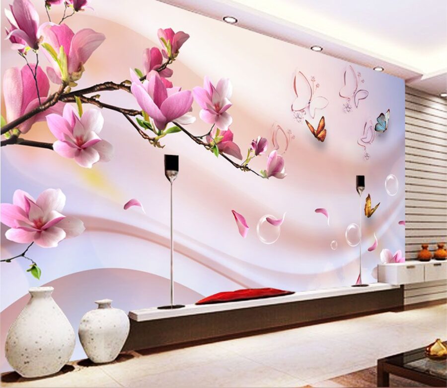 Pink flowers and butterflies u03285pig1m 900x780 - Pink flowers and butterflies - tegory