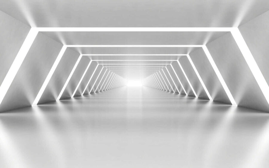A white room with lights