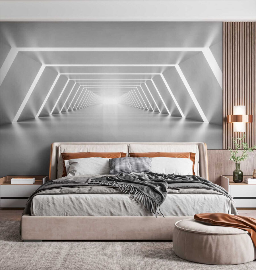 A white room with lights