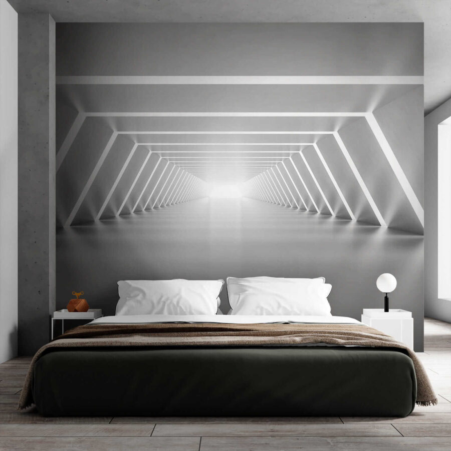 A white room with lights
