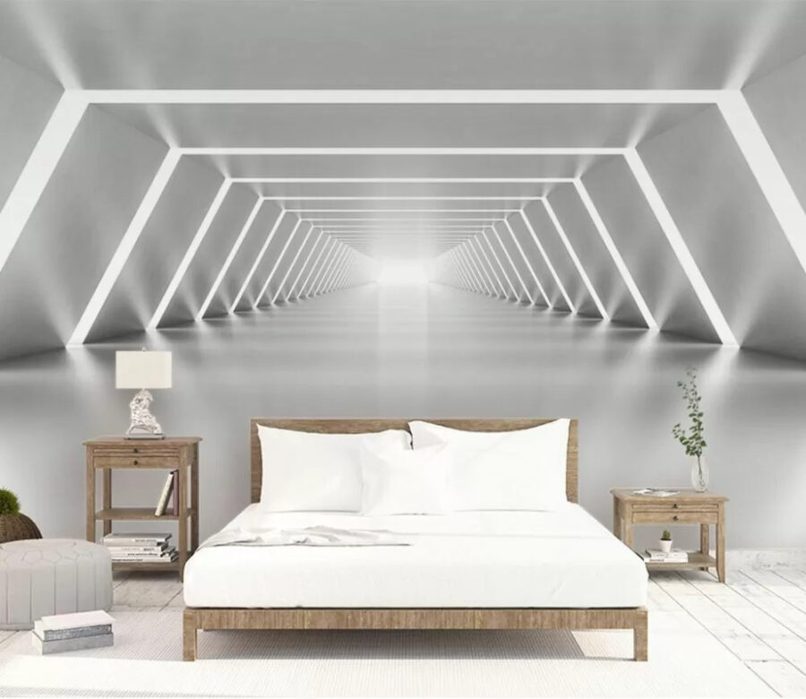 A white room with lights