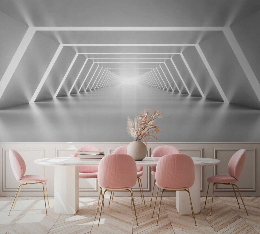 A white room with lights