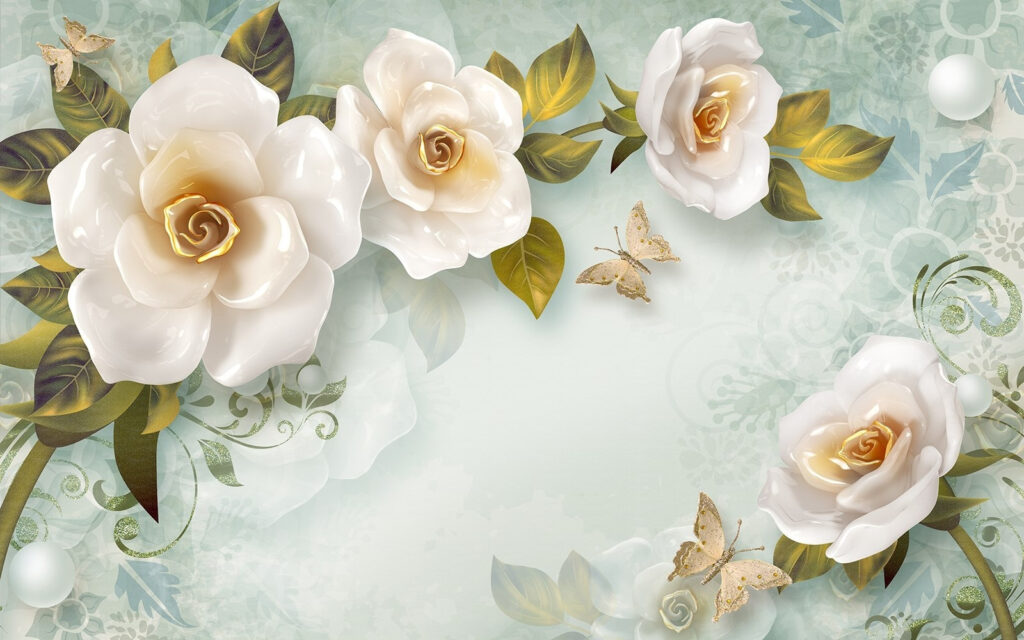 White flowers and a butterfly u03503p 1024x640 - White flowers and a butterfly - tegory