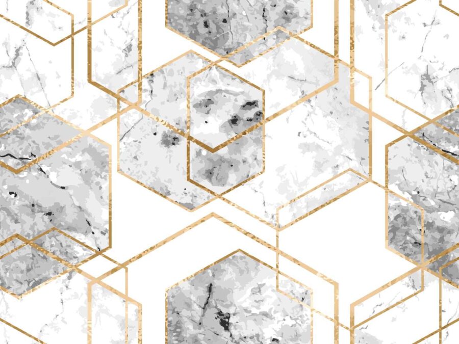 Elegant hexagonal marble pattern design