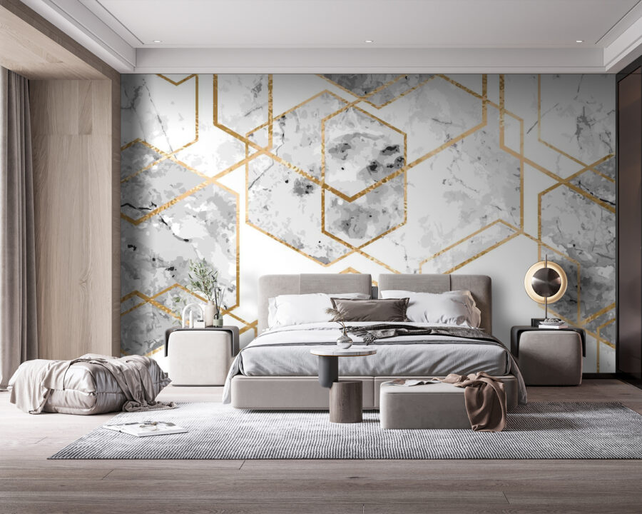 Elegant hexagonal marble pattern design