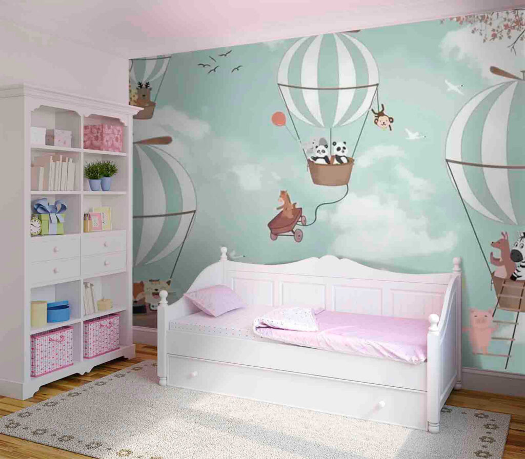 Pandas and hot air balloons in the sky Pandas and hot air balloons in the sky