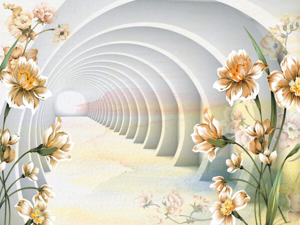 Wallpaper with flowers and a tunnel u04401p 600x450 - Wallpaper with flowers and a tunnel