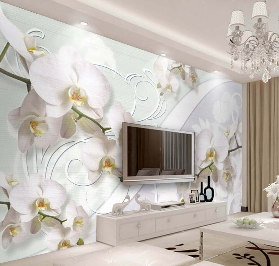 Wall murals Delicate orchids in soft hues - Image 2