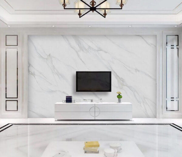 Wall murals Wall murals White marble surface with black veins (SKU: u05021)