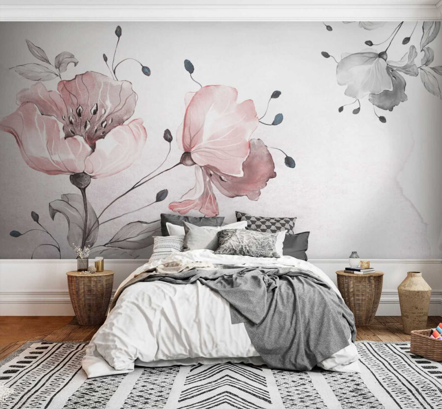 Delicate floral watercolor design.