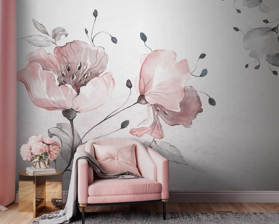 Delicate floral watercolor design.