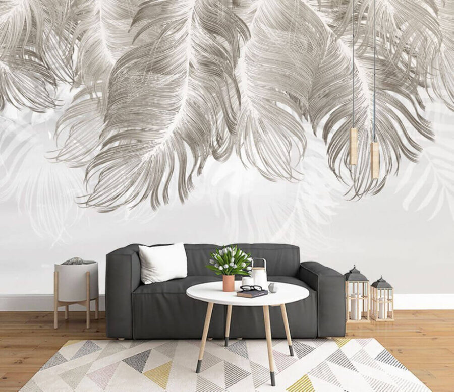 Delicate feathers in soft hues