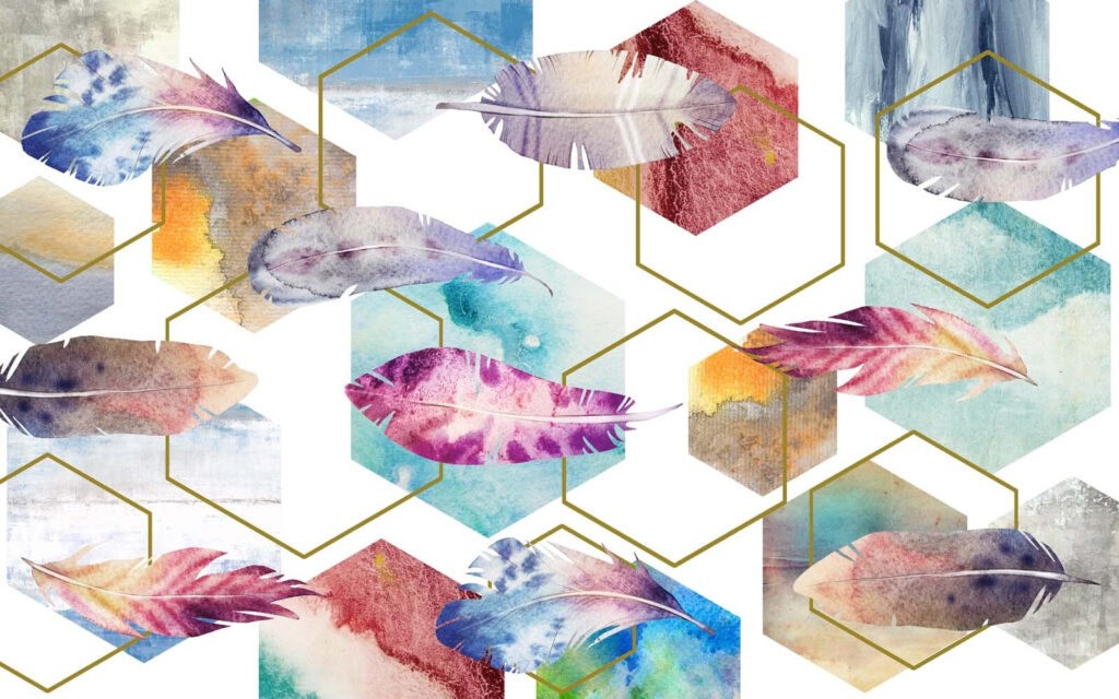 u06004p 1024x640 - Colorful feathers and hexagons - tegory
